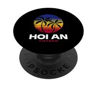 Hoi An Vietnam Palmera de Playa Estilo Retro de los años 80 PopSockets PopGrip Adhesivo