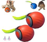 HOIDOKLY 2025 Nuevo Speedy Tail 2.0, juguete para gatos Speedy Tail Rey de la bola interactiva de juguete para gatos, juguete automático para gatos, alivia la ansiedad (naranja-2PCS)