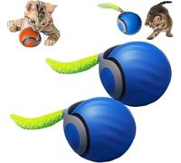 HOIDOKLY Juguete Interactivo para Gatos De Interior，Bola De Burlas para Gatos Sensores，Juguete Electrónico De Persecución Y Ejercicio para Mascotas (Naranja-2PCS)