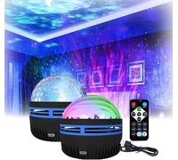 HOIDOKLY Proyector 2 en 1 de luces del norte y océano con luz LED recargable por USB, proyector de cielo estrellado con mando a distancia para dormitorio, decoración de fiestas B)