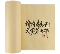HOIGON Rollo de papel de caligrafía china japonesa, papel Sumi maduro medio crudo, papel Maobian Xuan sin rejillas, rollo de papel de escritura de bambú para práctica de dibujo, tamaño 328 pies x 13.7