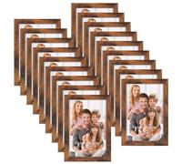 Hoikwo Multiples Juego de 18 Marcos de Fotos 10x15cm, Marron Marcos para Cuadros 15x10cm de PVC para Colgar en la Pared o Sobre la Mesa