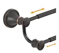 Hoimpro Toallero retráctil Ajustable de Acero Inoxidable de 38 a 68 cm, Accesorios de baño, Barra de Toalla Doble, Soporte para toallero montado en la Pared, Bronce aceitado