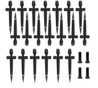 HOINCO Emisores Riego Goteo Aspersores 360° Ajustable 1/4" Kit Jardín | Rotación 360°control caudal;cobertura uniforme plantas,conexión universal,ahorro agua,ideal huerto macetas césped.