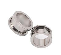 Hoisy 2 PCS Dilataciones, Kit Dilatador 2.5mm, Redondo Simple, Acero Inoxidable, Tuneles Dilataciones Plata