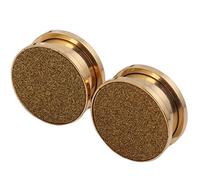 Hoisy 2 PCS Dilataciones Tuneles, Tunel Dilatador Oreja 16mm, Redondo con Mate, Acero Inoxidable, Piercing Oreja de Hombre Oro