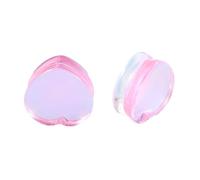 Hoisy 2 PCS Tunel Dilatador Oreja, 20mm Dilatador Oreja, Corazón, Vidrio, Dilataciones Orejas Plug Rosa
