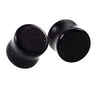 Hoisy 2 Piezas Dilatador Tunel, 8mm Dilatacion Tunel, Piedra Negro Azul, Piedra, Piercing Oreja de Hombre Negro Azul