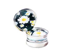 Hoisy 2 Piezas Tuneles Expansores, 16mm Ear Gauge Kit, Flores, Acrílico, Tunel Dilatador Blanco