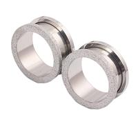 Hoisy 2 Unidades Dilataciones Orejas Kit, Kit Dilataciones Orejas Tunel 10mm, Redondo Mate, Acero Inoxidable, Piercings Oreja Hombre Plata