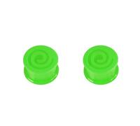 Hoisy 2 Unidades Dilataciones Orejas Tunel, 12mm Kit Expansores Oreja, Redondo, Silicona, Piercing Oreja para Hombre Verde