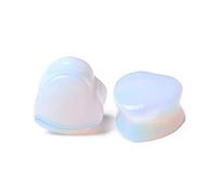 Hoisy 2 Unidades Juego de Expansores de Oreja, Juego de Expansores de Oreja 18mm, Piedra de Ópalo de Corazón, Piedra, Dilataciones Orejas Hombre Opal