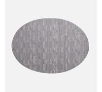 Hoisy 6Piezas Manteles Individuales Lavables, 32.5 x 45 CM Plata Gris Tapete Mesa de Comedor 70% Vinilo+30% Poliéster, Color Sólido con Oval