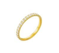 Hoisy Anillo Acero Inoxidable Grabados Personalizados para Mujer, Eternidad Redondo 2MM con Circonita Anillo de Oro Alianza Mujer, Talla 20(60mm)