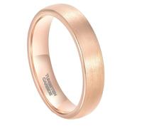 Hoisy Anillo de Tungsteno Grabado Personalizado para Parejas, Redondo Mate 3MM Anillos Promesa Oro Rosa para Hombre, Talla 17(57mm)