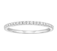Hoisy Anillo en Plata de Ley 925 Grabado Mujer, Eternidad Redondo 2MM con Circonita Anillos de Plata Compromiso para Mujer, Tamaño 7(47mm)