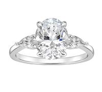 Hoisy Anillos con Grabado Personalizado de Plata de Ley 925 para Mujer, 4 Garras Óvalo 8x10MM con Circonita Anillo de Mujer Plata, Tamaño 22(62mm)