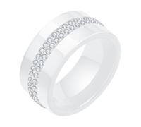 Hoisy Anillos de Cerámico con Grabado Personalizado para Mujer y Hombre, Redondo 10MM con Circonita Cúbica Blanca Anillos Boda Blanco para Hombre, Talla 22(62mm)
