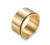 Hoisy Anillos vintage para hombre, joyas para hombre, anillo de luz dorada, mantra para hombre, joyería de moda, anillo de bodas, 62 (19.7), Oro, Sin piedras preciosas