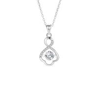 Hoisy Colgante Mujer de 950 Platino, Infinito Hueco con Moissanita de 0,5ct, Collar Mujer de Plata Azul