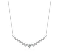 Hoisy Colgantes Mujer de Oro Blanco 9 Kilates, Geométrico con Moissanita, Collar Colgante Plata Mujer