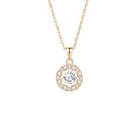 Hoisy Collar Colgante de Mujer de Oro Rosa 9 Kilates, Hueco y Redondo con Moissanita de 0,75ct, Colgantes de Mujer Oro Rosa