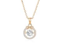 Hoisy Collar Colgante Mujer Oro Rosa 14 Kilates, Infinito con Moissanita de 0,5ct, Colgante de Oro Rosa Verde de Mujer