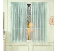Hoisy Cortina corta para ventana de 70.9 pulgadas de largo, juego de 2 ganchos y bucles