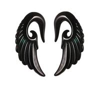 Hoisy Dilatador Oreja 2 Piezas, 8mm Dilataciones Orejas Tunel, Ala, Resina, Plugs Tunnels Negro
