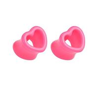 Hoisy Dilatador Tunel 2 Piezas, Dilatacion Tunel 10mm, Corazón Rosa, Acrílico, Piercing Oreja Plug Rosa