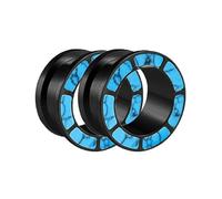 Hoisy Dilatadores Oreja 2 Piezas, 8mm Kit Dilatador Oreja, Redondo Hueco con Turquesa, Acero Inoxidable, Dilataciones Tunel Negro