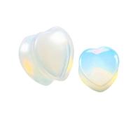Hoisy Ear Gauge Kit 2 Piezas, 16mm Juego de Expansores, Piedra de Ópalo de Corazón, Piedra, Tuneles Dilataciones Opal