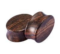 Hoisy Expansor de Oreja 2 Piezas, Juego Dilatadores 25mm, Oval, Madera, Plugs Tunnels Marrón