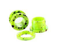 Hoisy Juego Dilatadores 2 Piezas, Kit Dilataciones Orejas 2mm, Aro Verde con Patrón de Puntos, Acrílico, Piercings Hombre Oreja Verde