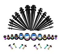 Hoisy Juego Dilatadores 36 Unidades, Tunel Dilatador Oreja 1.6mm-10mm, Set Piercing Oreja Conos, Acrílico, Tunel Plug Hombre Multicolor
