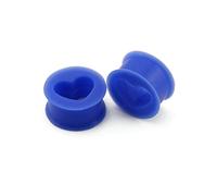 Hoisy Kit de Expansores Oreja 2 Unidades, 8mm Juego de Expansores de Oreja, Redondo con Corazón, Silicona, Plugs Tunnels Azul