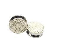 Hoisy Kit Dilatacion Oreja 2 PCS, Kit Dilatador 14mm, Redondo con Circonita, Acero Inoxidable, Dilatador Tunel Blanco