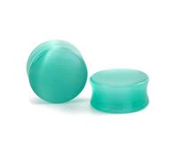 Hoisy Kit Dilatador 2 Piezas, Expansor de Oreja 16mm, Redondo, Piedra, Piercing Hombre para Oreja Verde