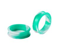 Hoisy Kit Dilatador Oreja 2 Piezas, Tuneles Dilataciones 8mm, Redondo Hueco, Silicona, Dilataciones Hombre Blanco Verde