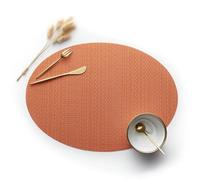 Hoisy Mantel Individual 2, 45 x 32.5 CM Naranja 70% Vinilo+30% Poliéster Manteles Individuales para Mesa, Color Sólido con Oval