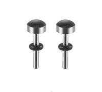 Hoisy Pack de 2 Dilataciones Kit, 4mm Dilatador, Redondo, Acero Inoxidable, Tunel Dilatador Negro
