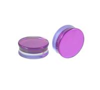 Hoisy Pack de 2 Dilataciones Orejas Kit, Juego Dilataciones Oreja 8mm, Redondo, Vidrio, Plugs Tunnels Púrpura