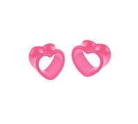 Hoisy Pack de 2 Dilataciones Orejas Set, 10mm Ear Gauge Kit, Corazón Hueco, Acrílico, Dilataciones Tunel Plug Rosa