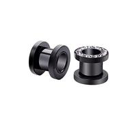 Hoisy Pack de 2 Kit Dilatadores Oreja, Juego Dilataciones Oreja 10mm, Aro Negro con Circonita, Acero Inoxidable, Plugs Tunnels Negro