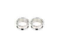 Hoisy Pack de 2 Tunel Dilatador Oreja, 16mm Expansor de Oreja, con Circonita Blanca, Acero Inoxidable, Piercing para Oreja Tragus Hombre Blanco