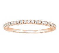 Hoisy Plata de Ley 925 Anillos Grabado para Mujer, Eternidad Redondo 2MM con Circonita Anillos de Oro Rosa Alianza Mujer, Talla 18(58mm)