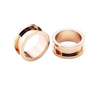 Hoisy Set de 2 Expansores de Oreja, 8mm Dilatador Oreja, Aro de Oro Rosa, Acero Inoxidable, Dilatadores Oreja Hombre Oro Rosa