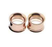 Hoisy Set de 2 Juego Dilataciones Oreja, 12mm Dilataciones Tunel, Aro de Oro Rosa, Acero Inoxidable, Tunel Dilatador Oreja Oro Rosa