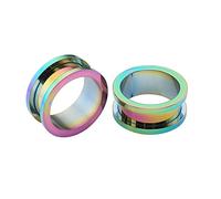 Hoisy Tunel Dilataciones 2 PCS, Dilataciones Orejas Set 30mm, Aro Multicolor, Acero Inoxidable, Dilatador Tunels Hombre Multicolor