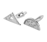 Hoite 1 Par De Gemelos Con Transportador, Triángulo, Matemáticas, Regla, Gemelos De Fiesta, Regalo De Arquitecto, Regalos De Matemáticas, Diseño Novedoso, Plata